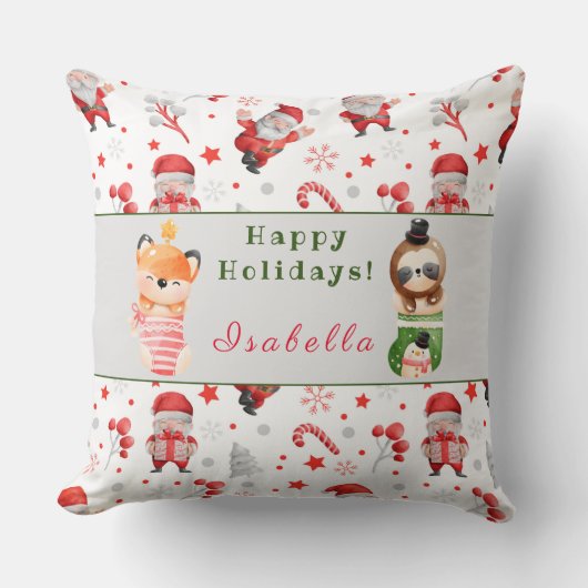 スロットとキツネカスタマイズの文字と名前20"X20" クッション (正面)