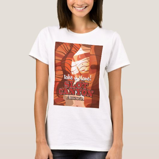 スロットキャニオン・アリゾナ旅行ポスター Tシャツ (正面)