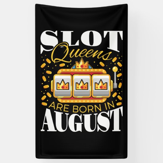 スロットクイーンズ生まれが誕生日威厳があるカジノ 横断幕 (縦)