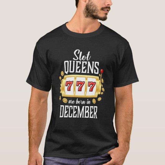 スロットクイーンズ生まれが4月カジノ賭博に Tシャツ (正面)