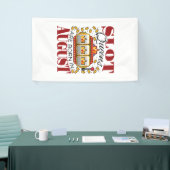 スロットクイーン生まれが誕生日威厳があるギャンブラー 横断幕 (トレードショー)