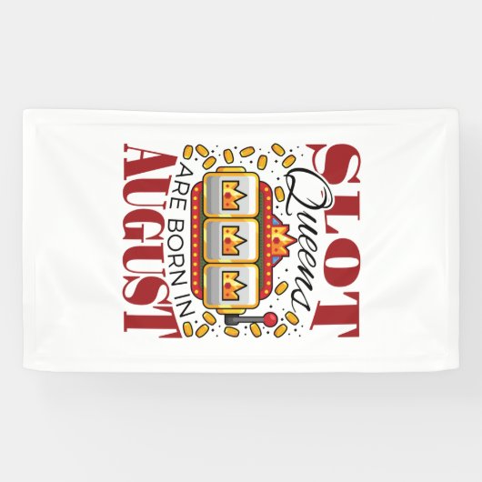 スロットクイーン生まれが誕生日威厳があるギャンブラー 横断幕 (横)