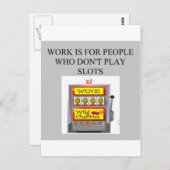 スロットプレーヤーカジノギャンブラー ポストカード (正面/裏面)