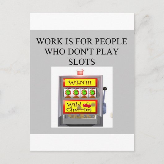 スロットプレーヤーカジノギャンブラー ポストカード (正面)