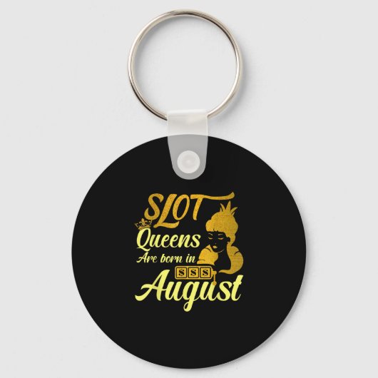 スロットマシンのクイーン威厳がある誕生日 キーホルダー (正面)