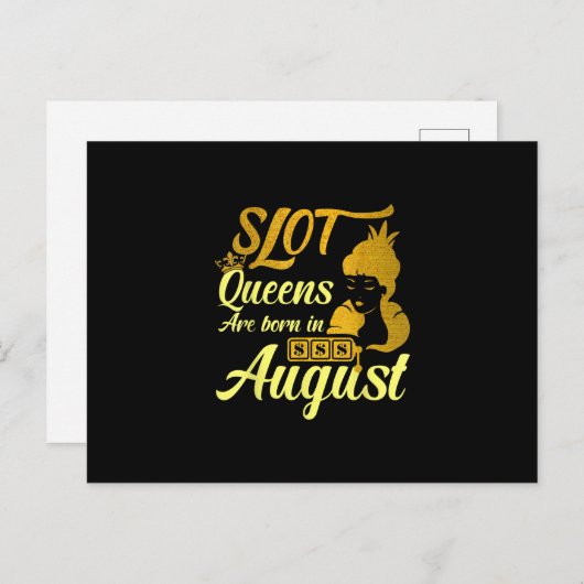 スロットマシンのクイーン威厳がある誕生日 シーズンポストカード (正面/裏面)