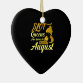 スロットマシンのクイーン威厳がある誕生日 セラミックオーナメント (右)