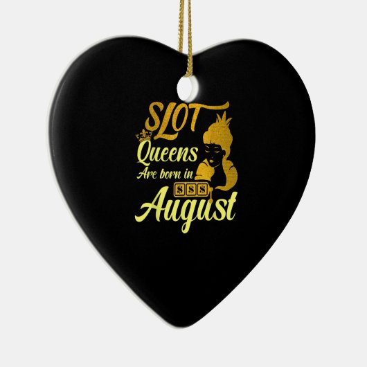 スロットマシンのクイーン威厳がある誕生日 セラミックオーナメント (右)