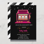 スロットマシンのブライダルシャワーのパーティの招待状 招待状 (正面/裏面)