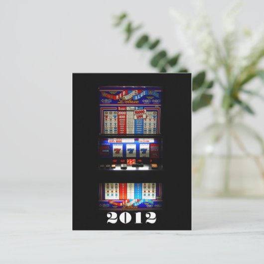 スロットマシンの明けましておめでとうの挨拶 シーズンポストカード (スタンド正面)