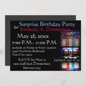 スロットマシンの驚きの誕生会 招待状 (正面/裏面)