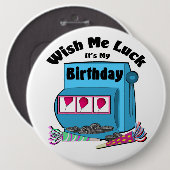 スロットマシンカジノ誕生日 缶バッジ (正面&裏面)