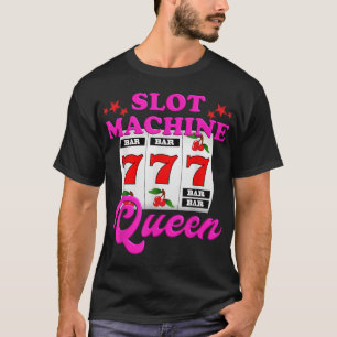 スロットマシンクイーンカジノラスベガス賭博カシン Tシャツ