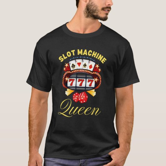 スロットマシンクイーンカジノ賭博1 Tシャツ (正面)