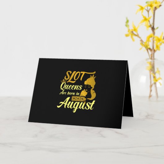 スロットマシンクイーン威厳がある誕生日 カード (黄色い花)