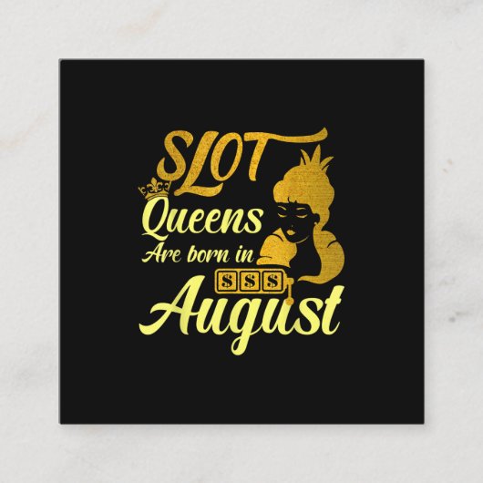 スロットマシンクイーン威厳がある誕生日 スクエア名刺 (正面)