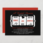 スロットマシンブライダルシャワー 招待状 (正面/裏面)