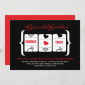 スロットマシンブライダルシャワー 招待状 (正面/裏面)