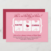 スロットマシンブライダルシャワー 招待状 (正面/裏面)