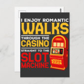 スロットマシンプレーヤカジおもしろいノ賭博ユーモア ポストカード (正面/裏面)