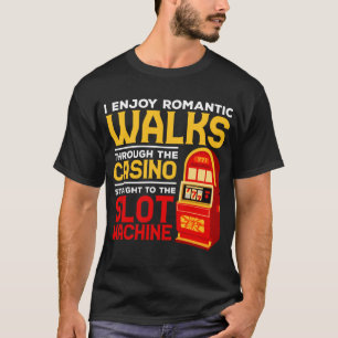 スロットマシンプレーヤーカジノおもしろい賭博ユーモア Tシャツ