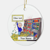 スロットマシンプレーヤー-男性 セラミックオーナメント (左)