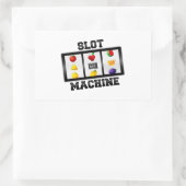 スロットマシン傾斜アイコン 長方形シール (バッグ)