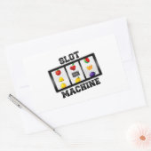 スロットマシン傾斜アイコン 長方形シール (封筒)
