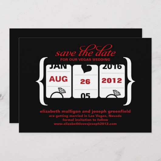 スロットマシン日付の結婚保存 セーブザデート (正面/裏面)