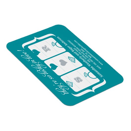 スロットマシン結婚式の日付の保存 マグネット (右側)