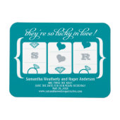 スロットマシン結婚式の日付の保存 マグネット (横)