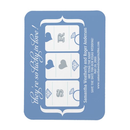 スロットマシン結婚式の日付の保存 マグネット (縦)