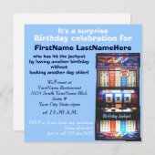 スロットマシン誕生パーティー 招待状 (正面/裏面)