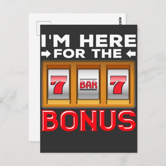 スロットマシン賭博おもしろいカジノファン ポストカード (正面/裏面)