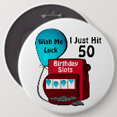 スロットマシン50誕生日 缶バッジ (正面&裏面)