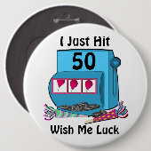 スロットマシン50誕生日 缶バッジ (正面&裏面)