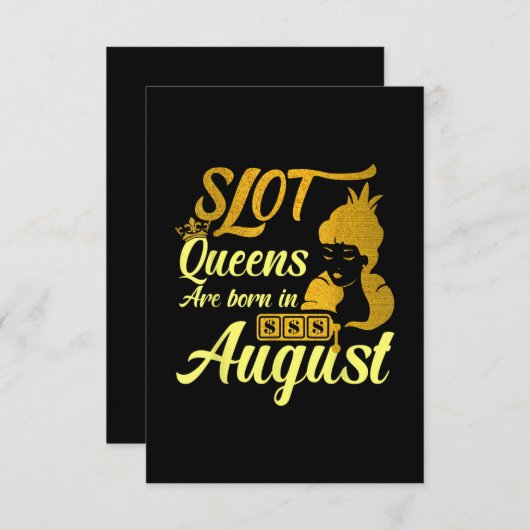 スロットマシン クイーン 8月誕生日 招待状 (正面/裏面)