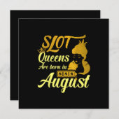 スロットマシン クイーン 8月 誕生日 招待状 (正面/裏面)
