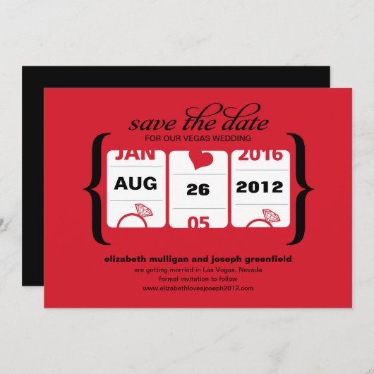 スロットマシン・セーブ・ザ・デート - 結婚式 セーブザデート (正面/裏面)