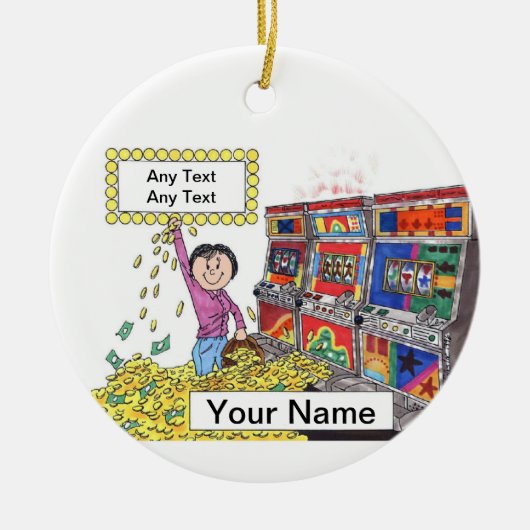 スロットマシン-女性 セラミックオーナメント (正面)