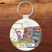 スロットマシン – PrintedPerfectによる女性漫画 キーホルダー (正面)