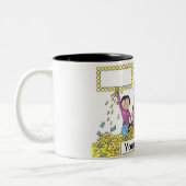 スロットマシン – PrintedPerfectによる女性漫画 ツートーンマグカップ (左)