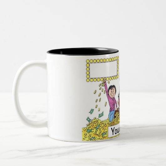 スロットマシン – PrintedPerfectによる女性漫画 ツートーンマグカップ (左)