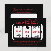スロットマシン Save the Date - 結婚式 案内ポストカード (正面/裏面)