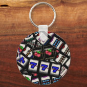 スロットマシーンリールのコラージュ キーホルダー (正面)