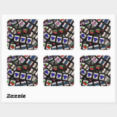 スロットマシーンリールのコラージュ スクエアシール (シート)