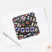 スロットマシーンリールのコラージュ スクエアシール (封筒)