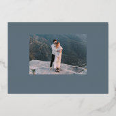 スロットモダンマシン結婚式の日付の保存 箔招待状 (裏面)