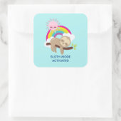 スロットモード有効おもしろいイラストレーション スクエアシール (バッグ)