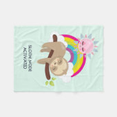 スロットモード有効おもしろいイラストレーション フリースブランケット (正面(横))